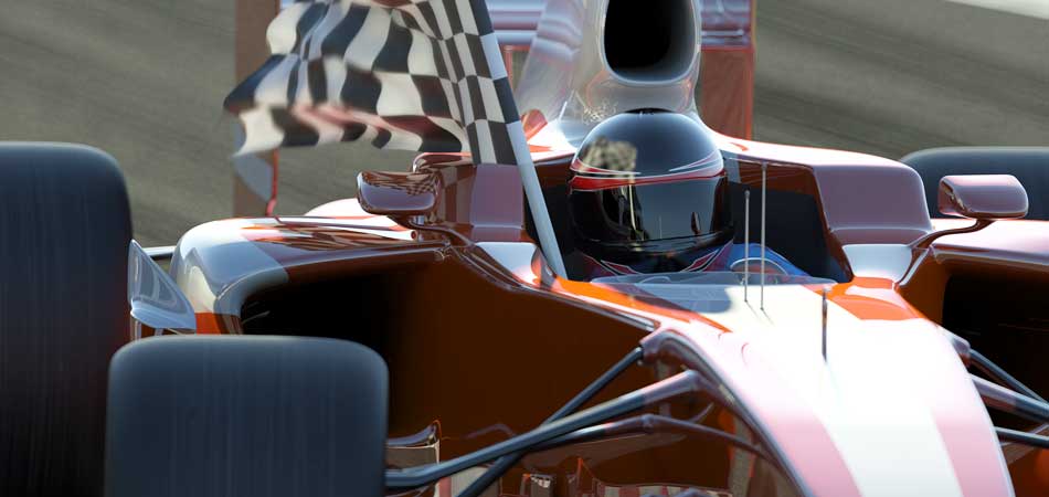 Véhicule de Formule avec embrayage et suspension de ZF Motorsport sur le circuit.