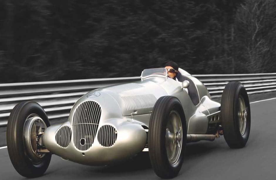 Mercedes W125 silver arrow with SACHS clutch at the Nürburgring.