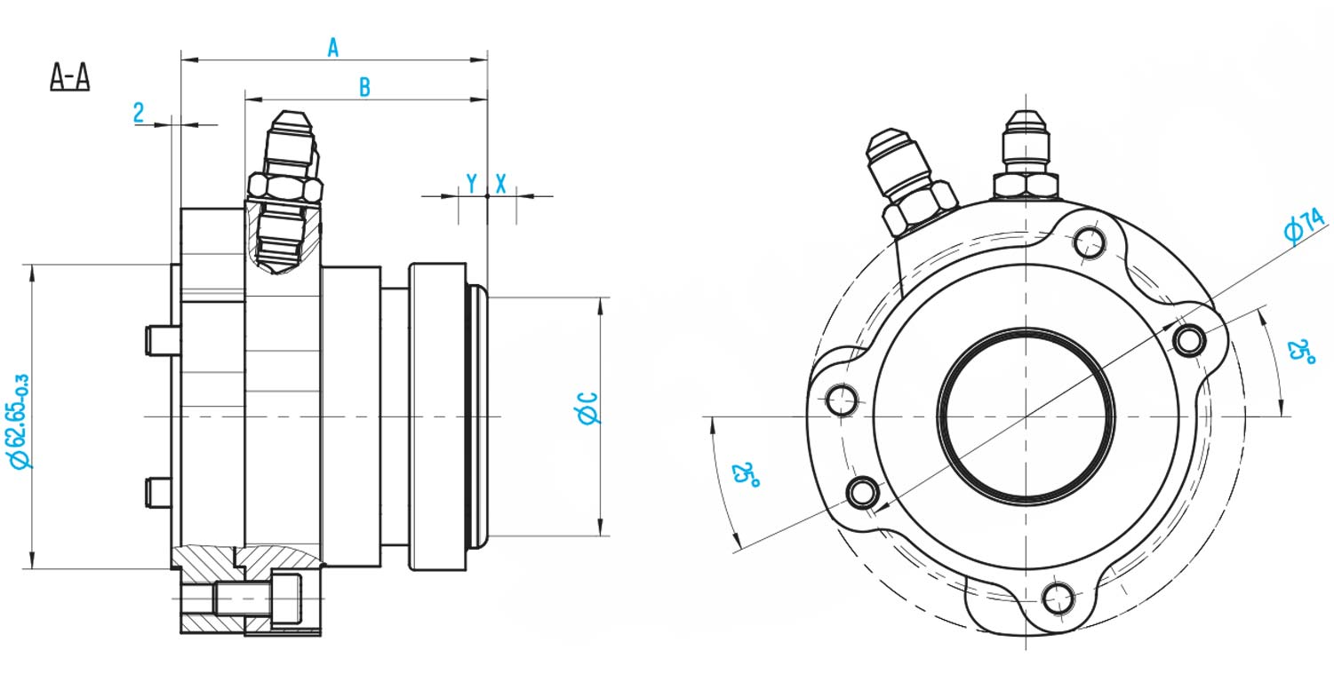 Kit CSC SACHS RCS 883000001138 – posición min max con medidas A B C X Y para embrague de competición | ZF Motorsport