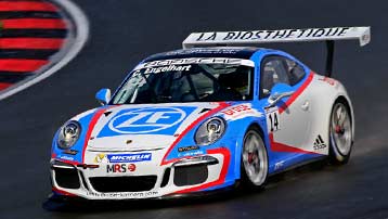 ZF Motorsport Porsche 911 Carrera Cup on the racetrack.