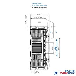 Frizione da Corsa in Carbonio RCS 115 | 883082002907