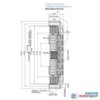 Embrayage Comptition Carbone RCS 184/2