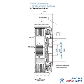 Frizione da Corsa in Carbonio RCS140 | 883082002895