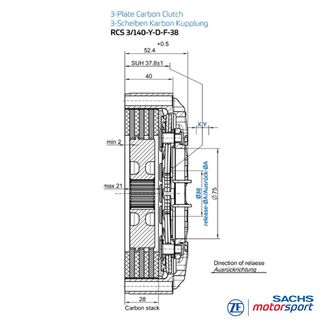 Carbon-Rennsportkupplung RCS 140 | 883082002974