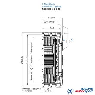 Frizione in carbonio Indycar V6