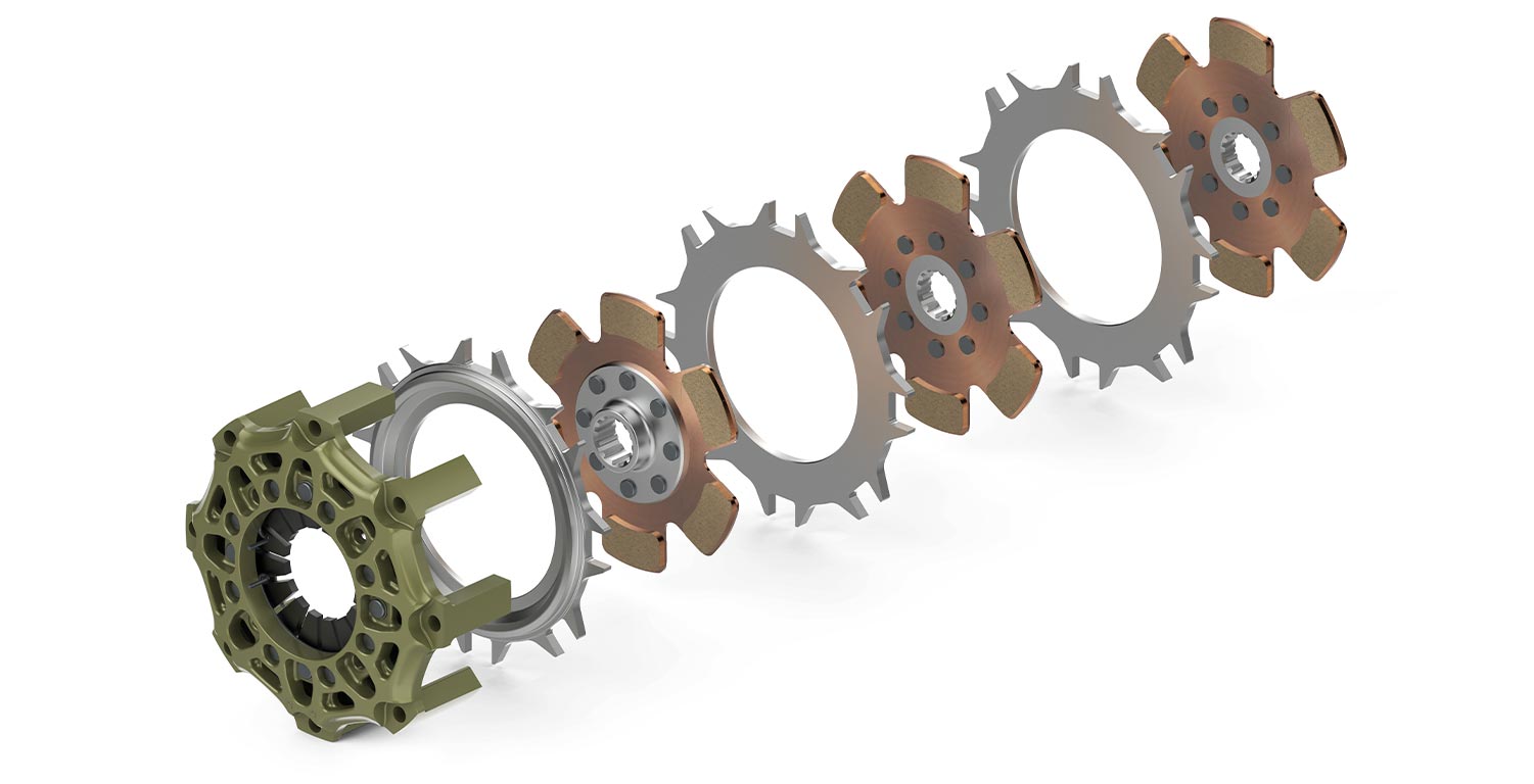 SACHS RCS 3/140 S5.2 - 140 mm racingkoppling, 5,2 mm sinterbelgg, 1.430 Nm, trippelskiva